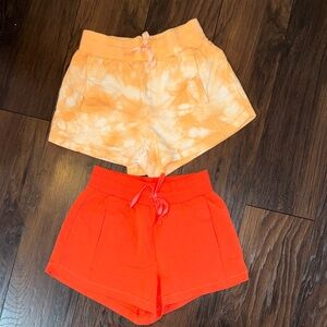 Coral and orange shorts